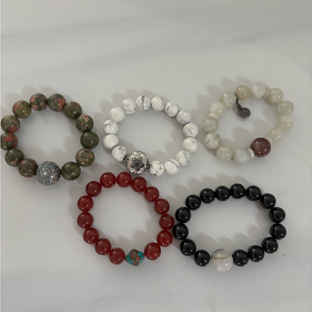 Elegant Beaded Bracelet Set - Multicolor